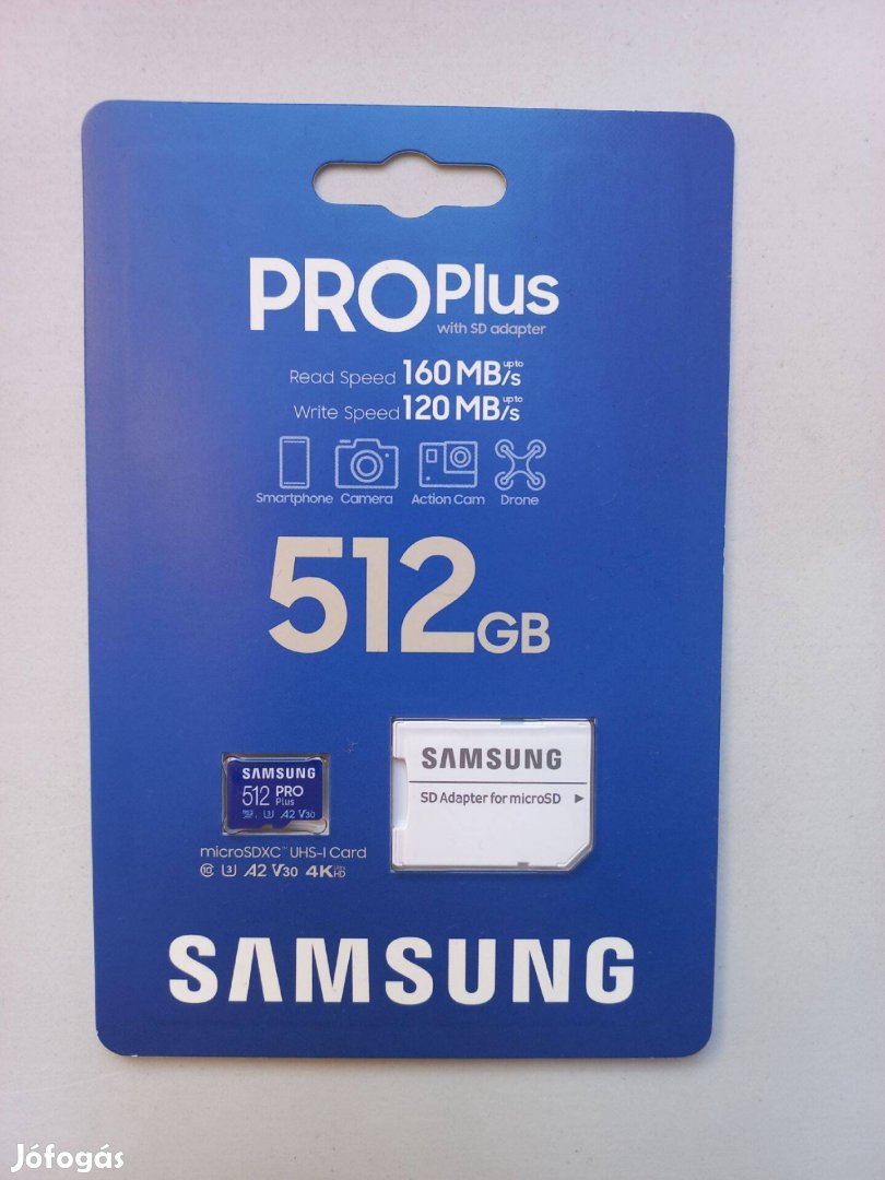 Új Samsung Pro Plus 512 GB + SD adapter