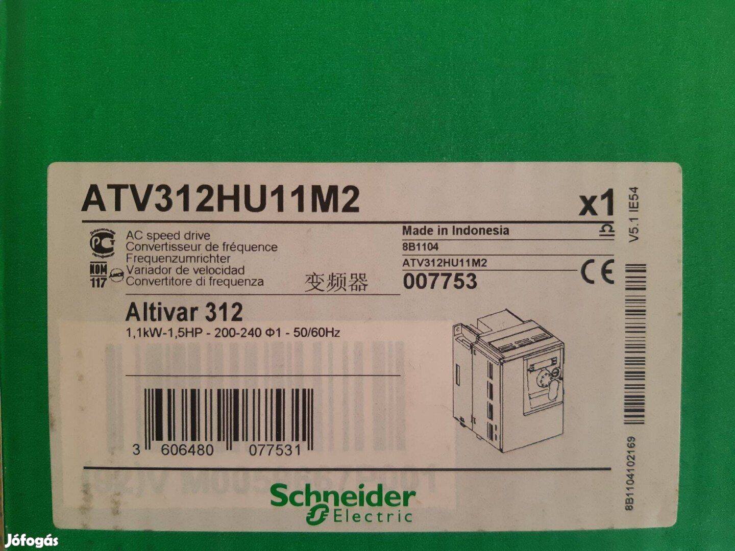 Új Schneider ATV312 frekvenciaváltó ATV312HU11M2 1,1kW/230V/1f