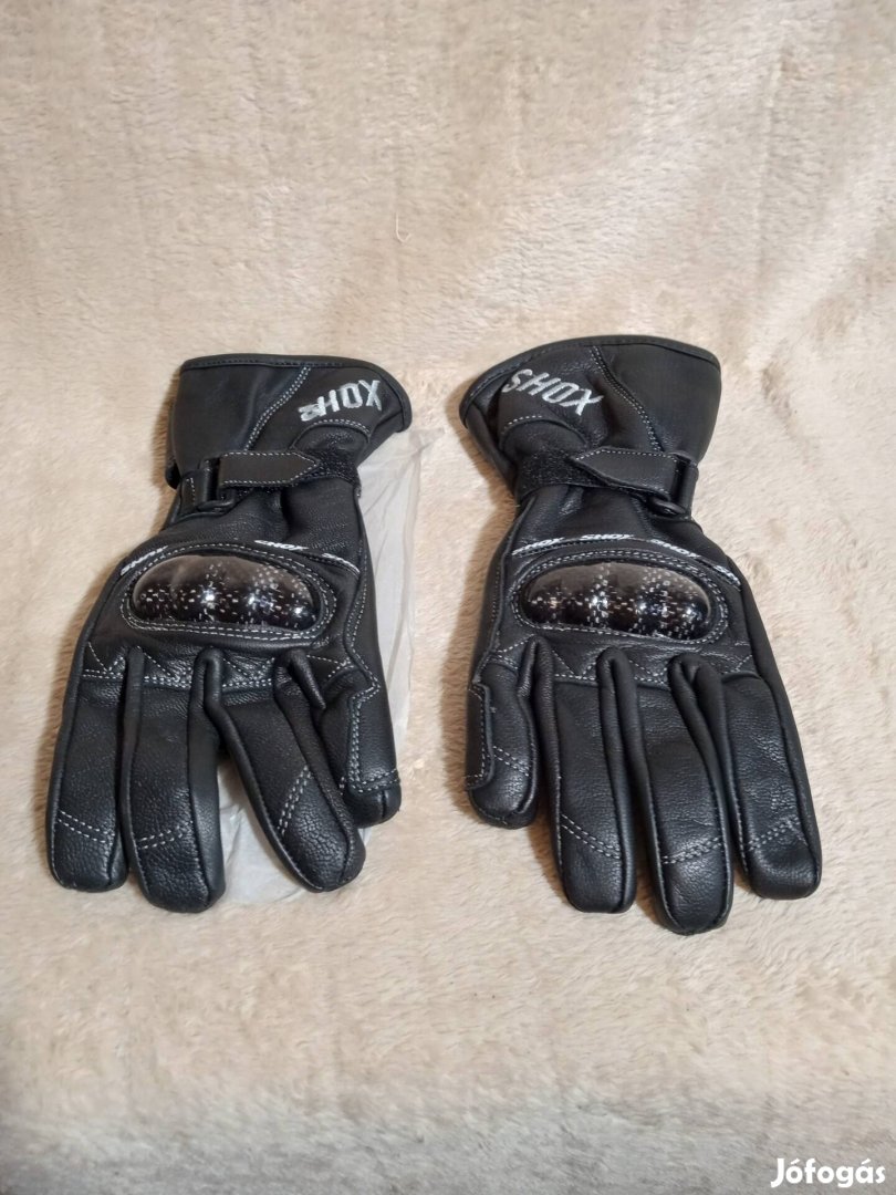 Új Shox motoros bőr kesztyű S 