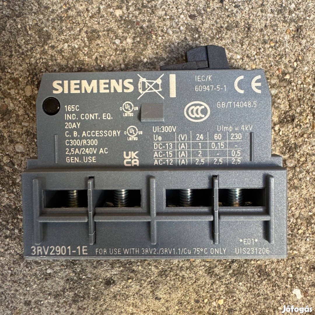 Uj Siemens 3RV2901-1E segederintkezo blokk 3RV29011E Zaro+Nyitó