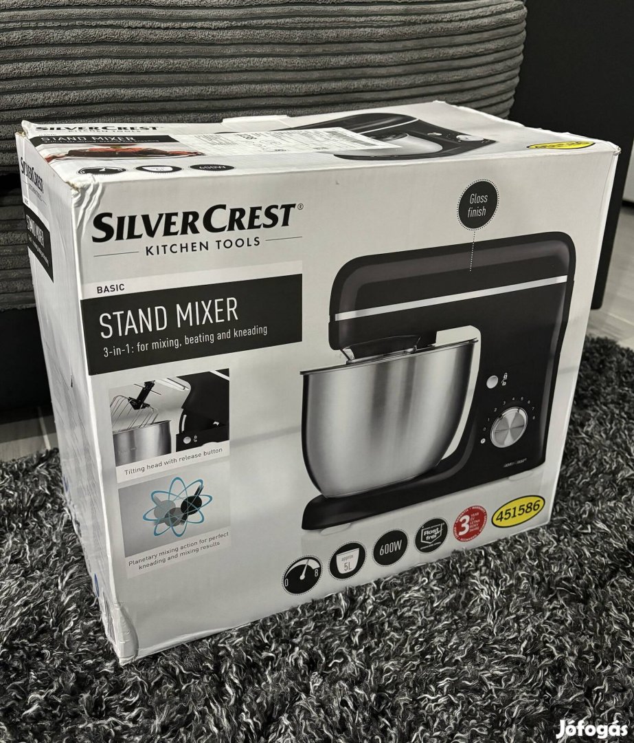 Új Silvercrest konyhai robotgép 6L 600W SKM 600 D3 fekete