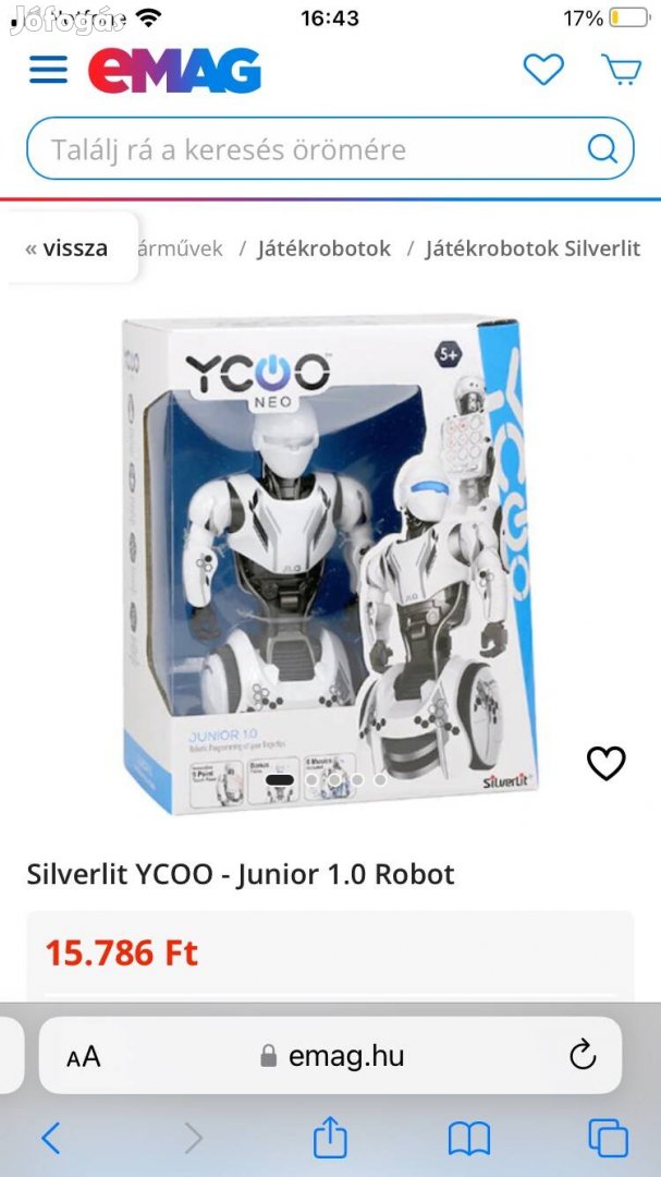 Új Silverlit Ycoo Junior 1.0 programozható mozgó robot gyerek játék!