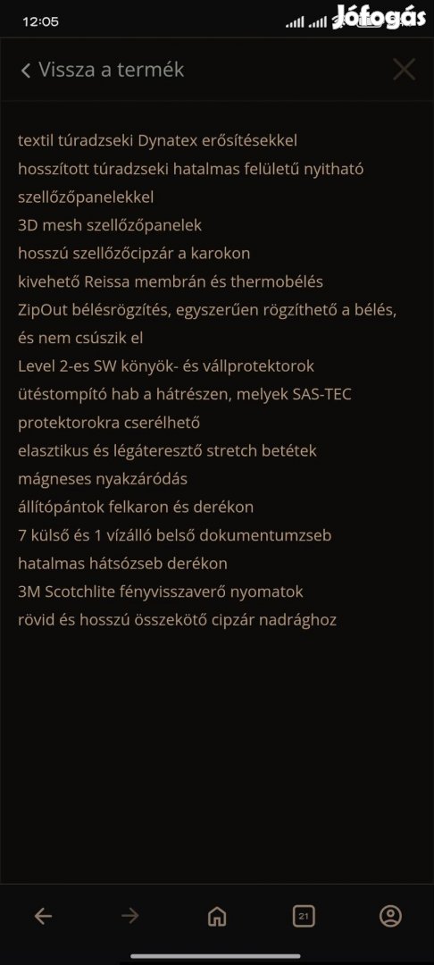 Új Sixgear motoros dzseki - 4 évszakos