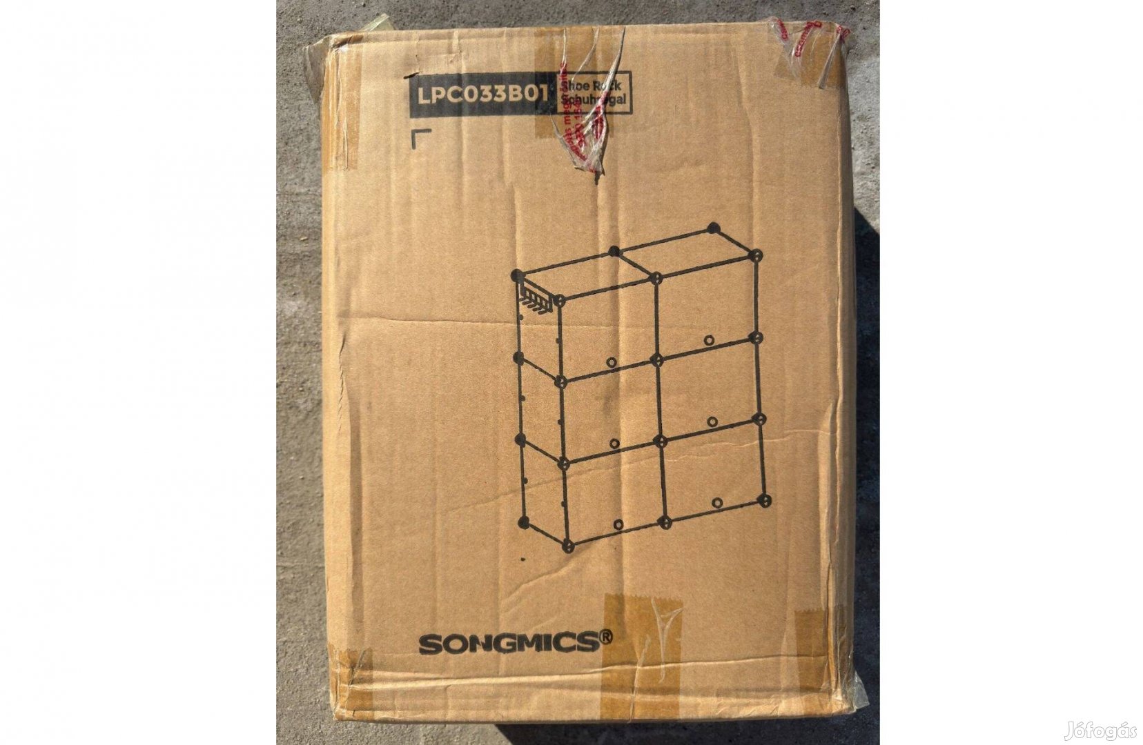 Új Songmics Moduláris Cipősszekrény Cipő Szekrény 124x94x32 cm Fekete