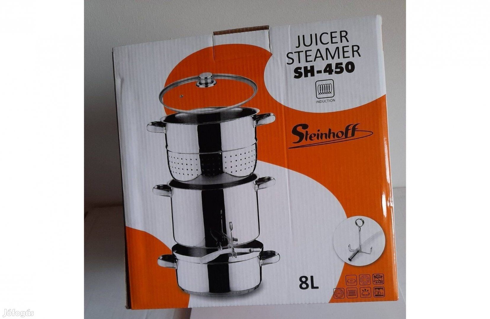 Új Steinhoff Rozsdamentes acél gyümölcscentrifuga Gőzfacsaró 8L