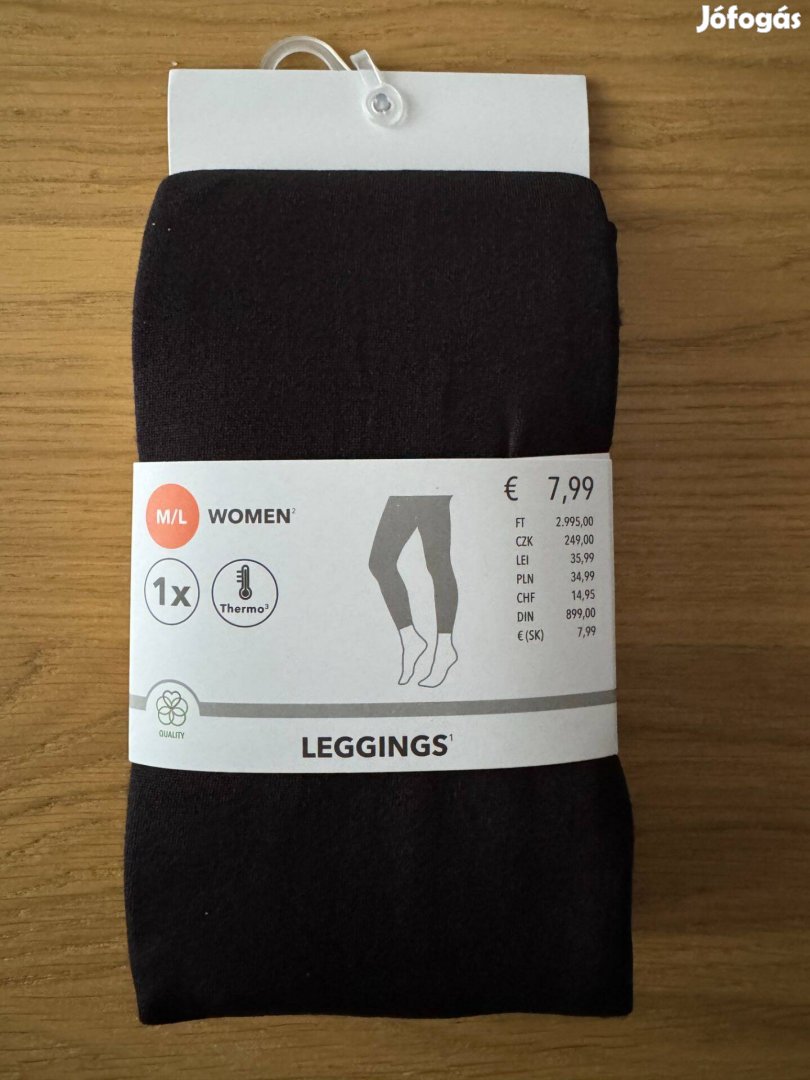 Uj Takko Leggings M/L Thermo Meleg Fekete Noi