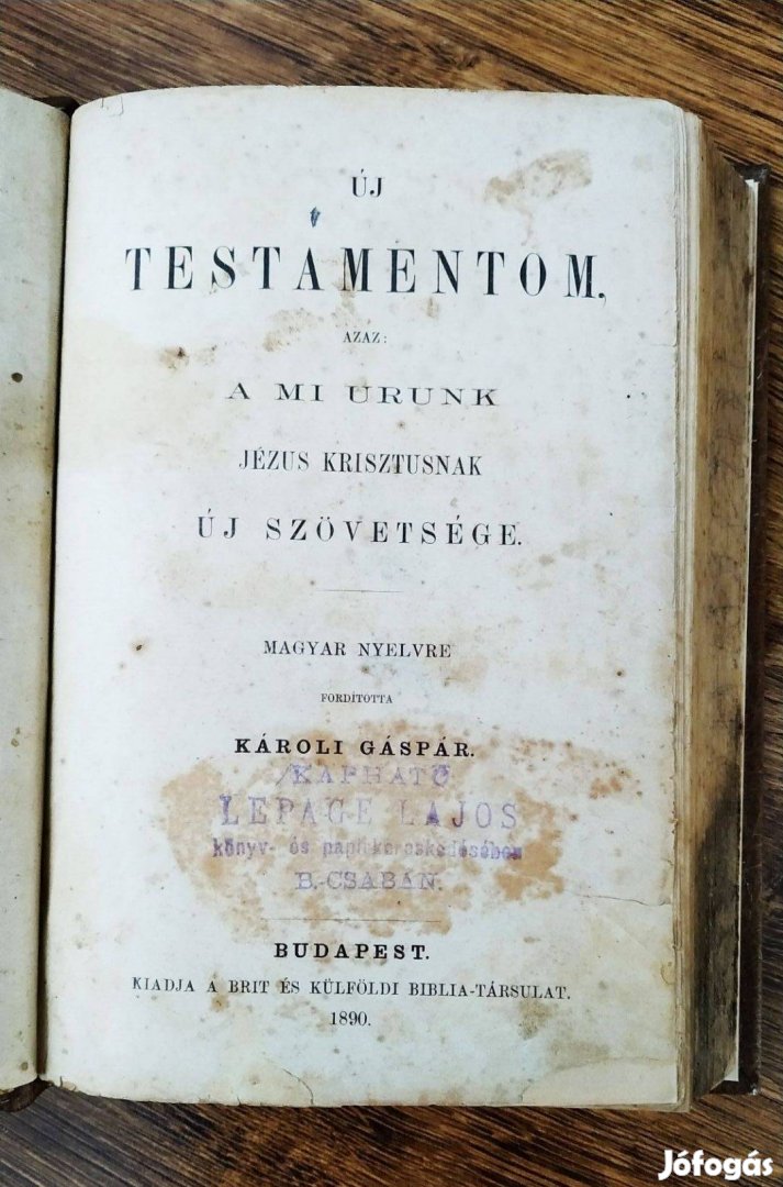 Új Testamentom + Zsoltárok 1890 (biblia)