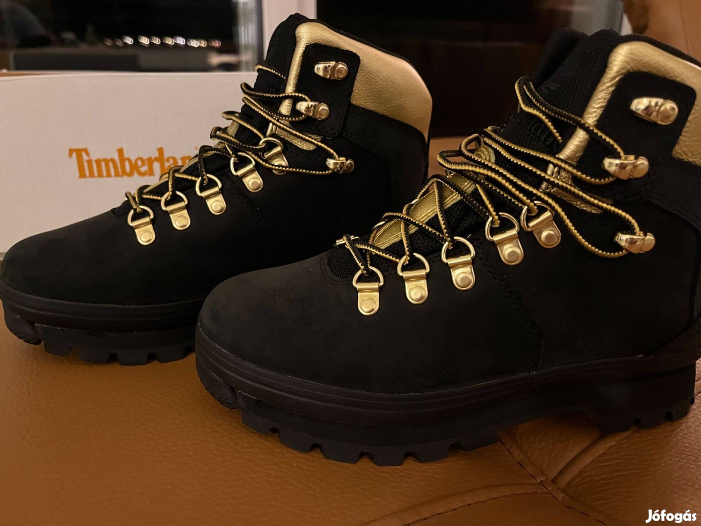 Új Timberland euro hiker 37es vízálló női fekete bakancs túra cipő 37