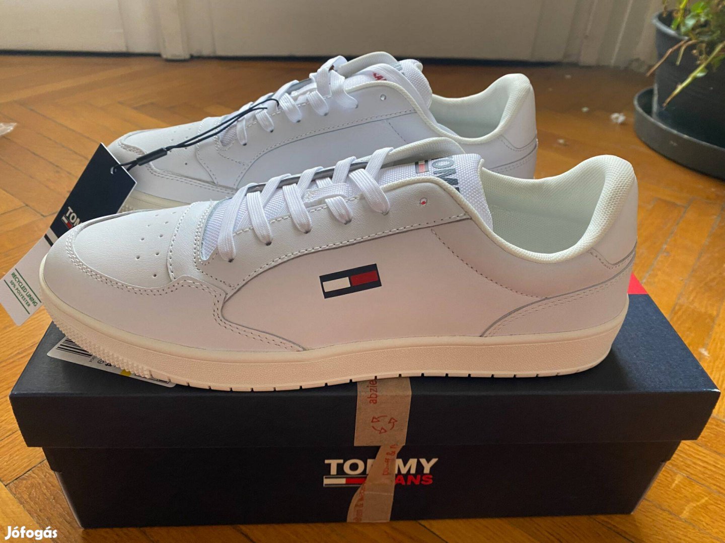 Új Tommy Hilfiger Jeans Bőr Cipő Trainer EU43 US10