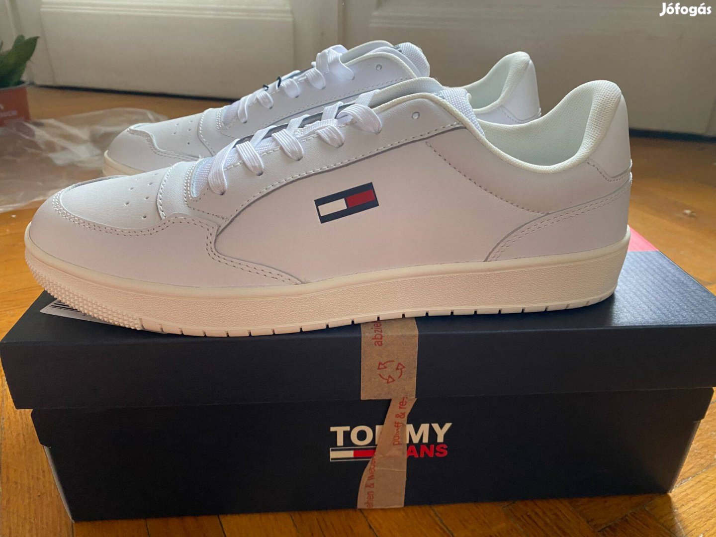 Új Tommy Hilfiger Jeans Bőr Cipő Trainer EU43 US10