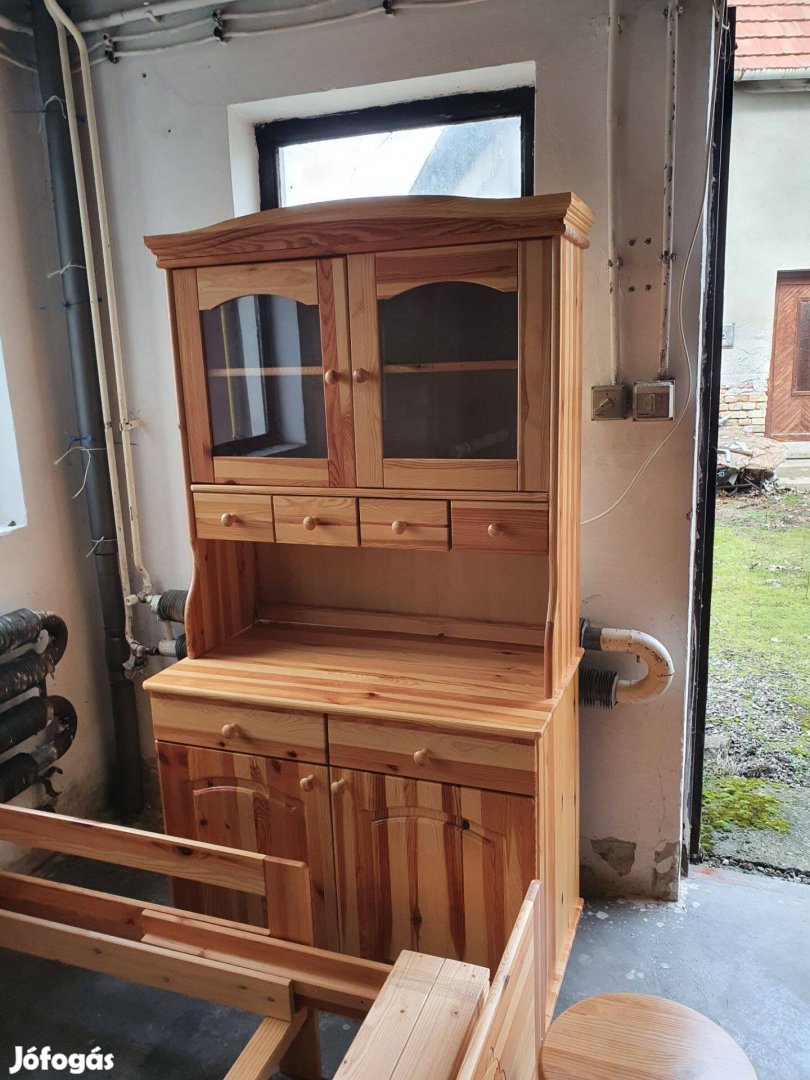 Új Tömör fenyő 2 ajtós Tálaló szekrény eladó 10