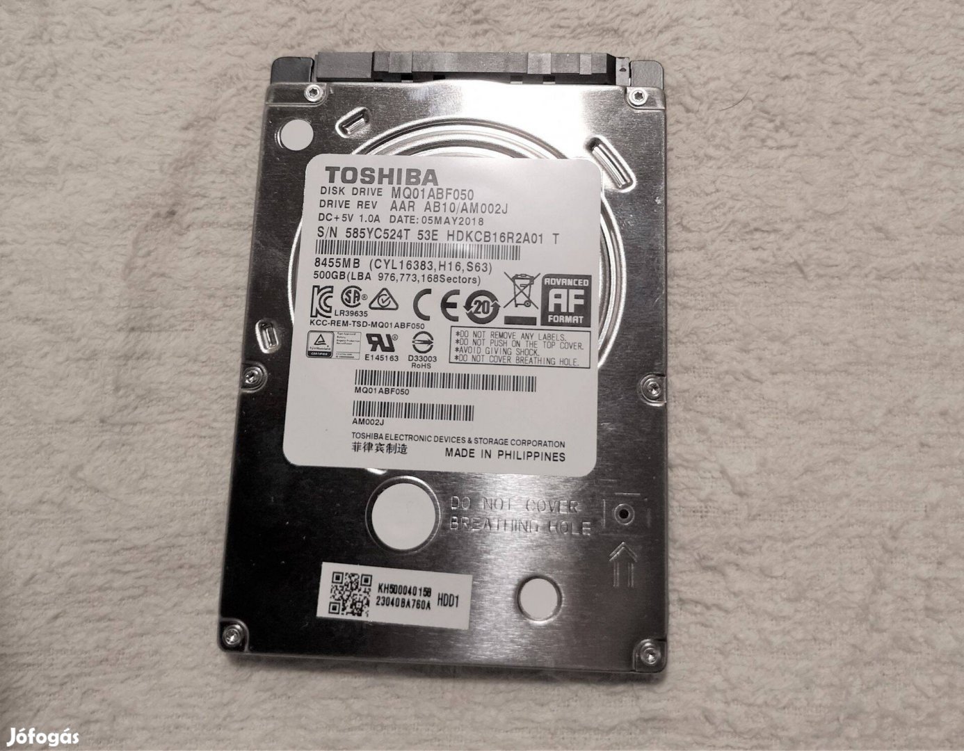 Új Toshiba 500 GB laptop HDD 2.5" 7 mm winchester (Merevlemez )