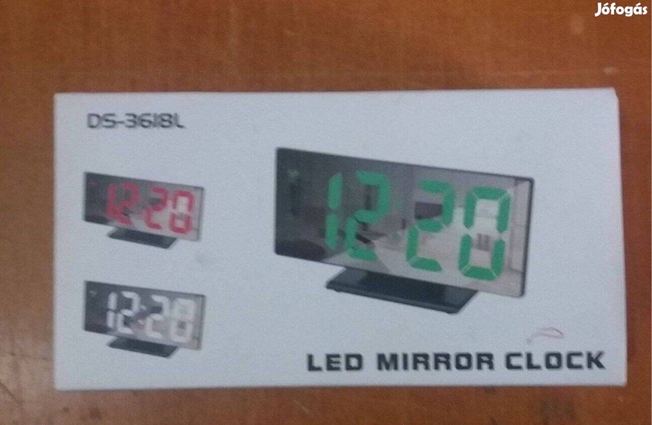 Új Tükrös LED Digitális Ébresztőóra DS 3618L Piros
