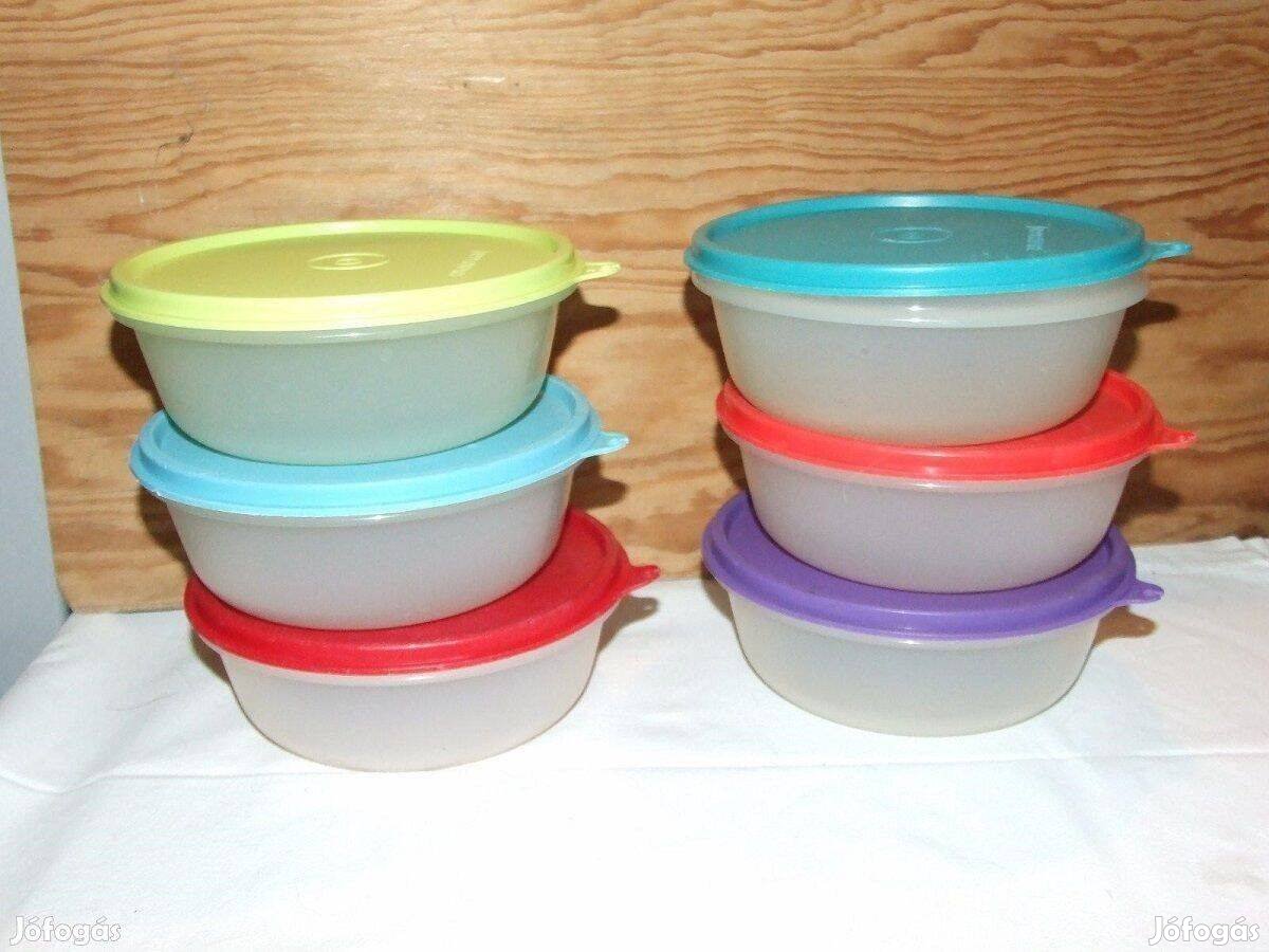 Új Tupperware Retró Hitparádé 3 db-os szett átlátszó színes tetővel