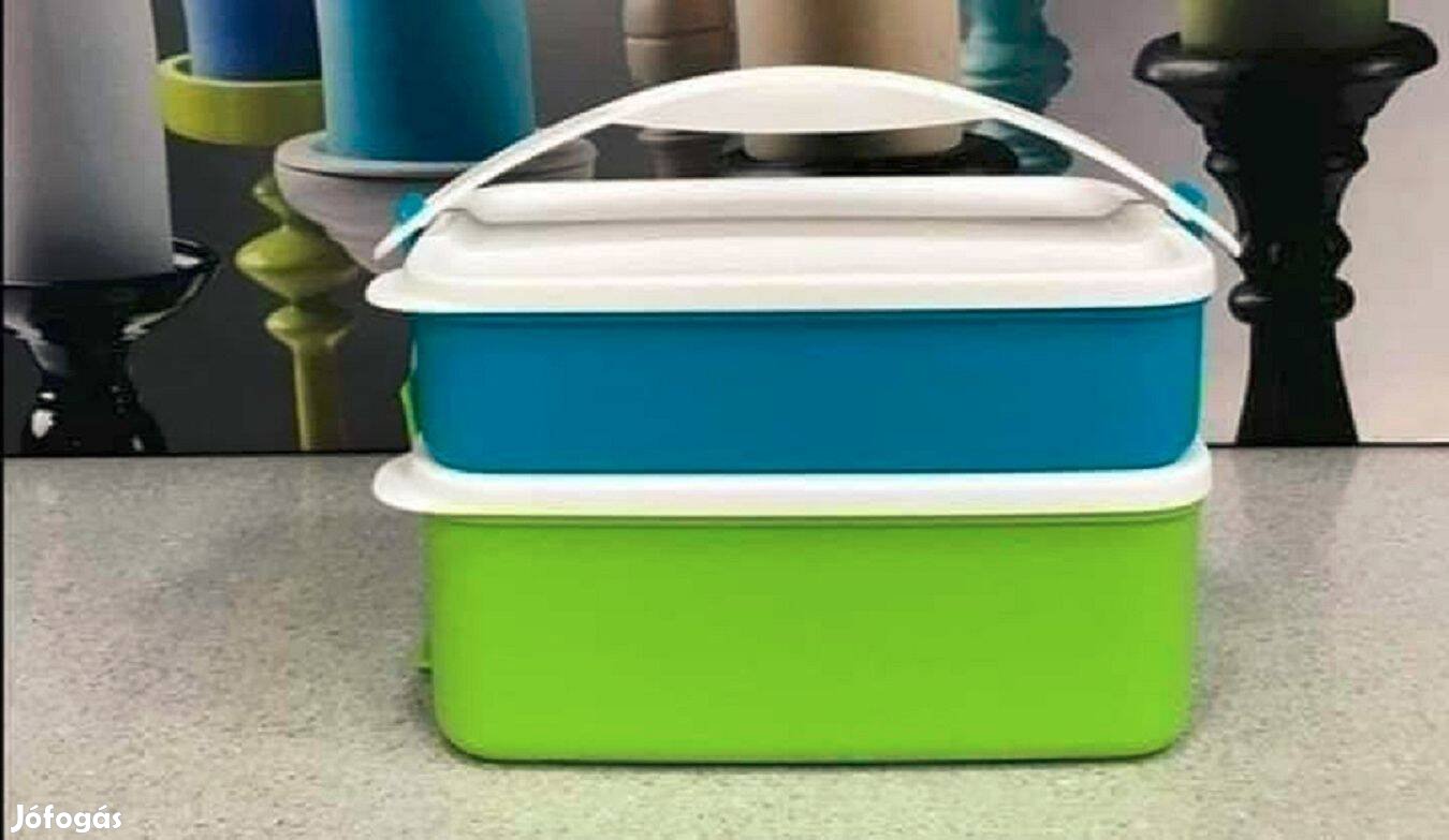 Új Tupperware Szögletes Klikk Ételhordó Szett