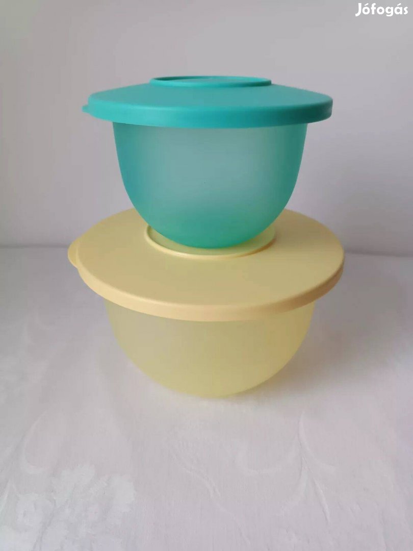 Új Tupperware Új Hullám Tál szett 550ml + 2,5 L türkiz-halványsárga