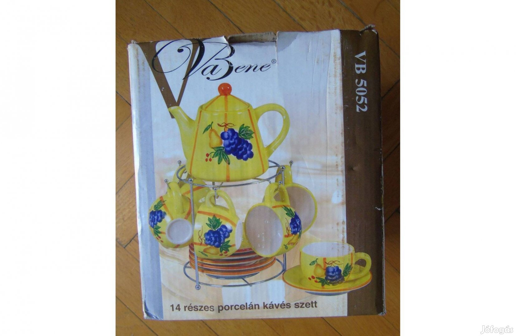 Új Vabene 14 részes porcelán kávés szett bontatlan dobozzal