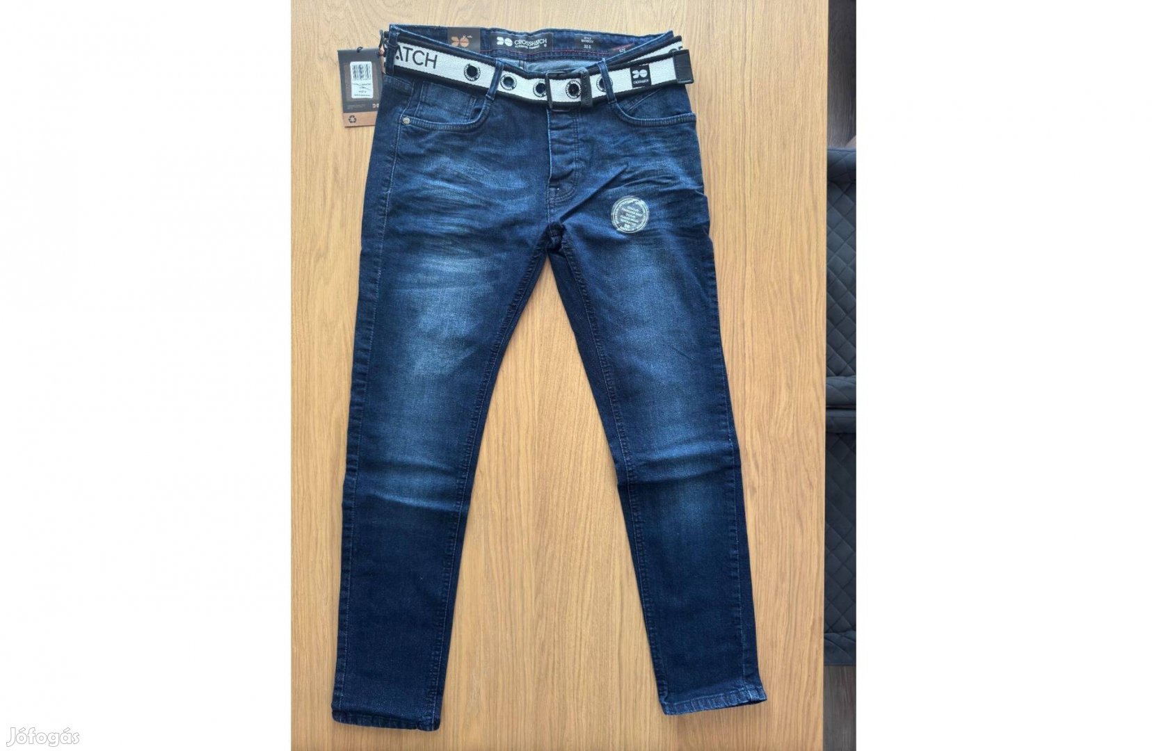 Új W32-38 Crosshatch Barbeck Dark Wash Farmer Farmernadrág Nadrág