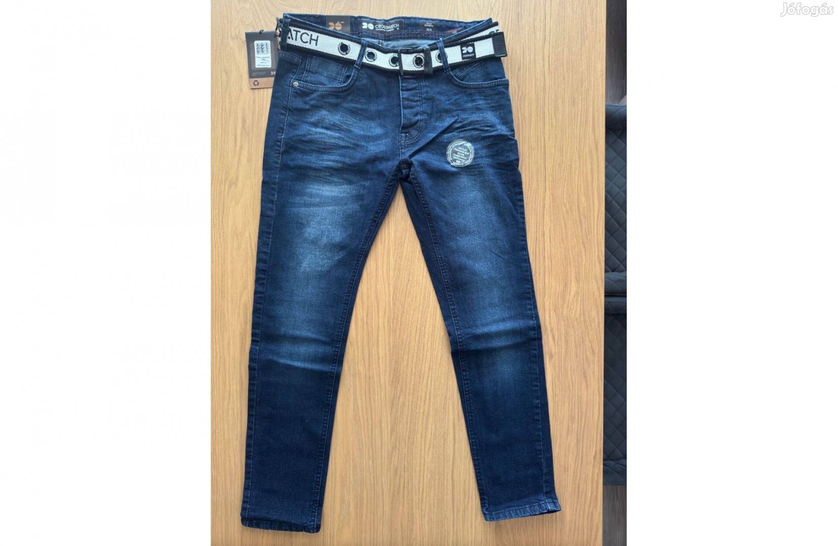 Uj W32-38 Crosshatch Barbeck Dark Wash Ferfi Farmer Farmernadrag