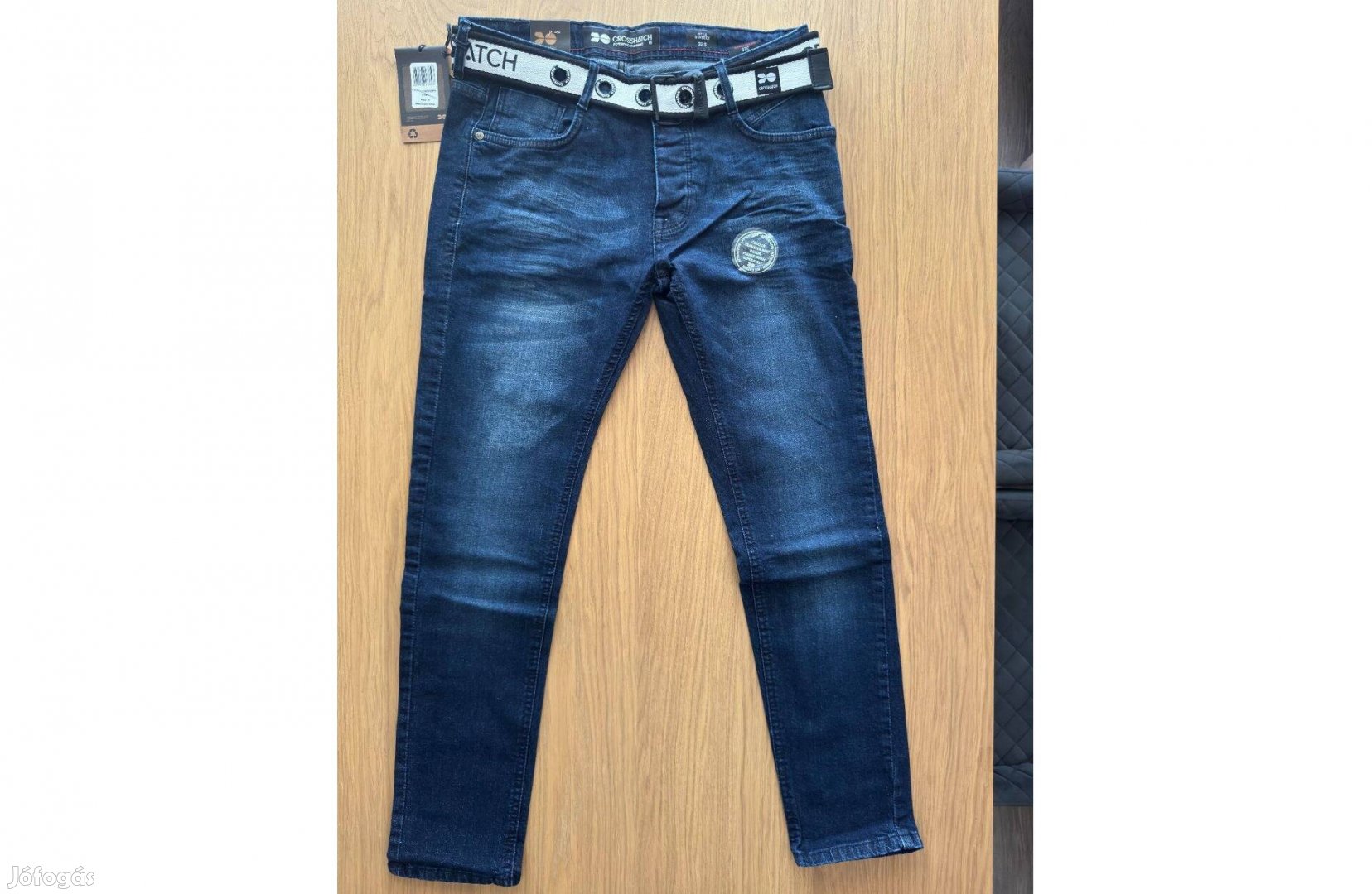 Új W32-38 Crosshatch Barbeck Dark Wash Férfi Farmer Farmernadrág Short