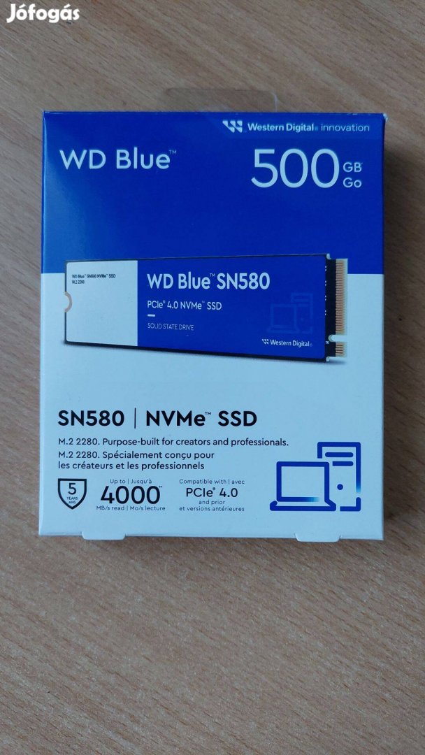 Új WD Blue SN580 500gb M.2 SSD garanciális