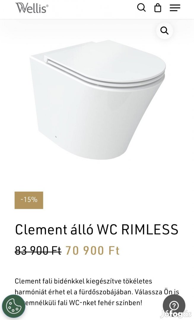 Új Wellis Clement álló WC
