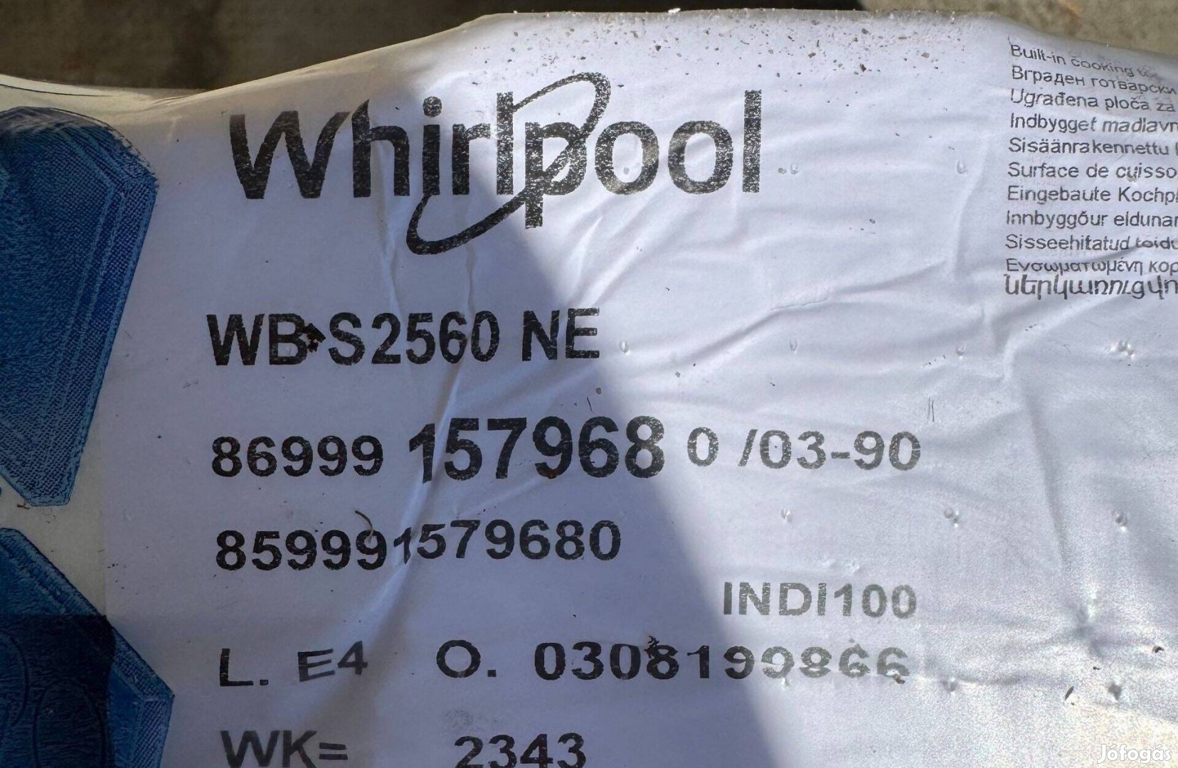 Új Whirlpool WB S2560 NE Főzőlap Indukciós Kerámia 4 körös