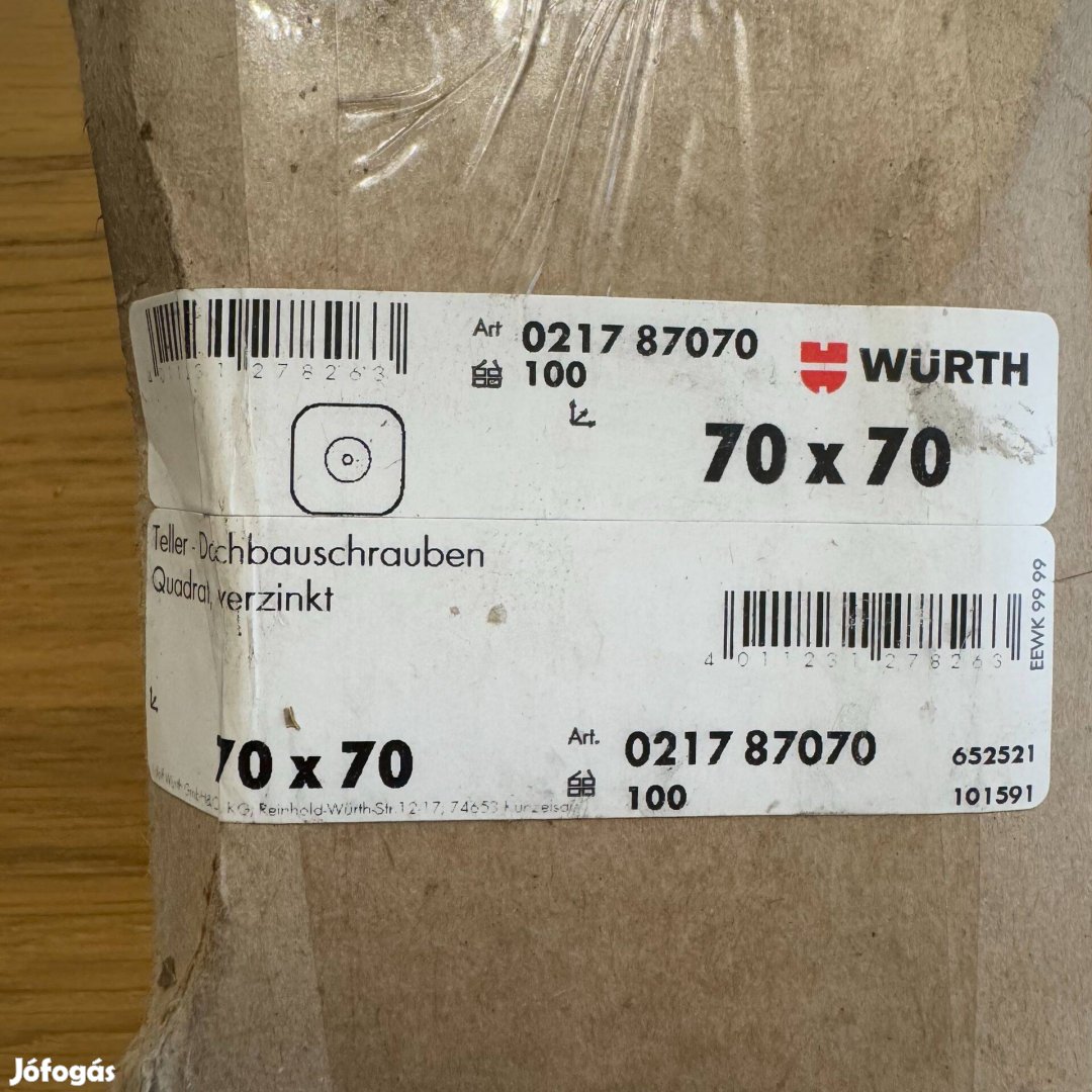 Új Würth Alátétlemez Bádogos csavarhoz Alátét Lemez
