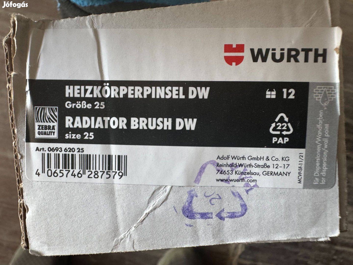 Új Würth DW Radiátorecset Diszperziós És Falfestékekhez 12 db