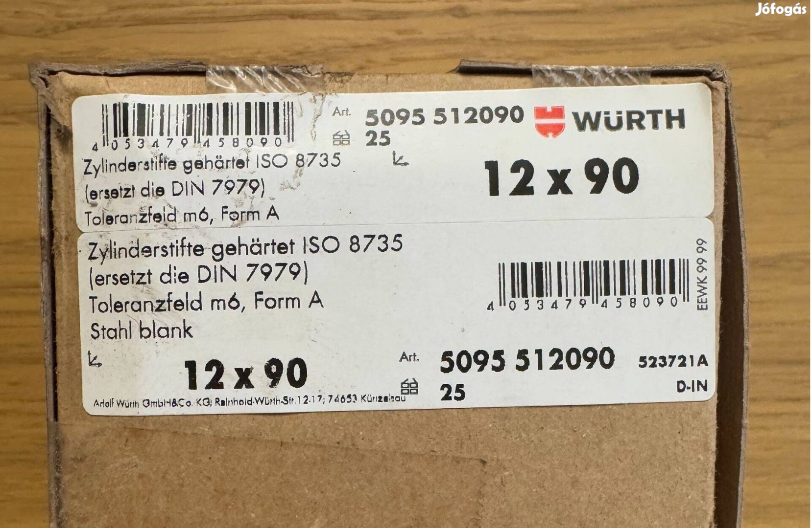 Új Würth Illesztőszeg Belső Menettel Edzett Acel ISO 8735 A M6