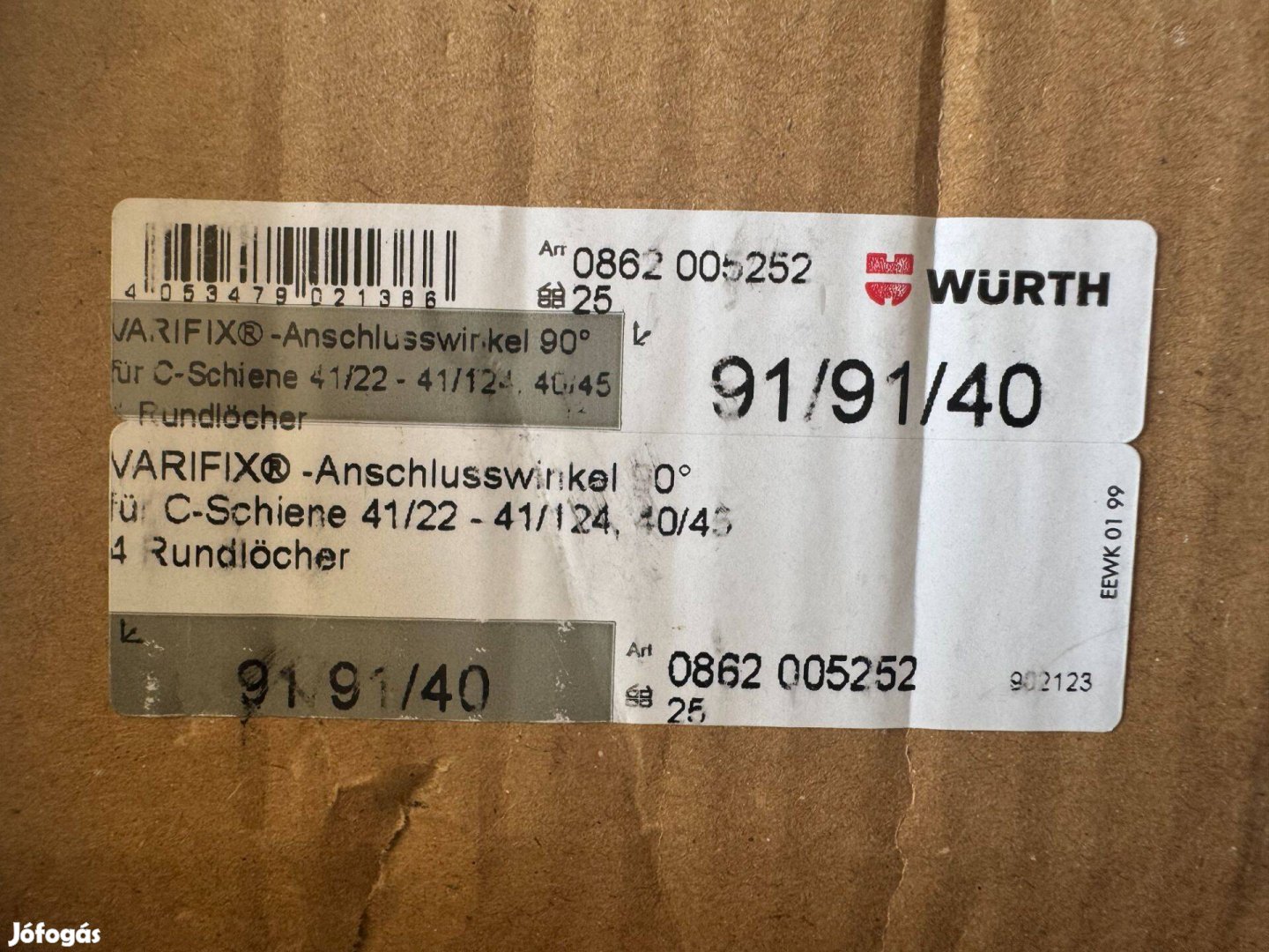 Új Würth Varifix Csatlakozó Tartóelem 90° 4 Kerek Furat L Vas