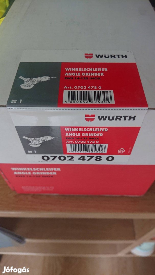 Új Würth sarokcsiszoló EWS 14-125 Inox 1400W 125mm