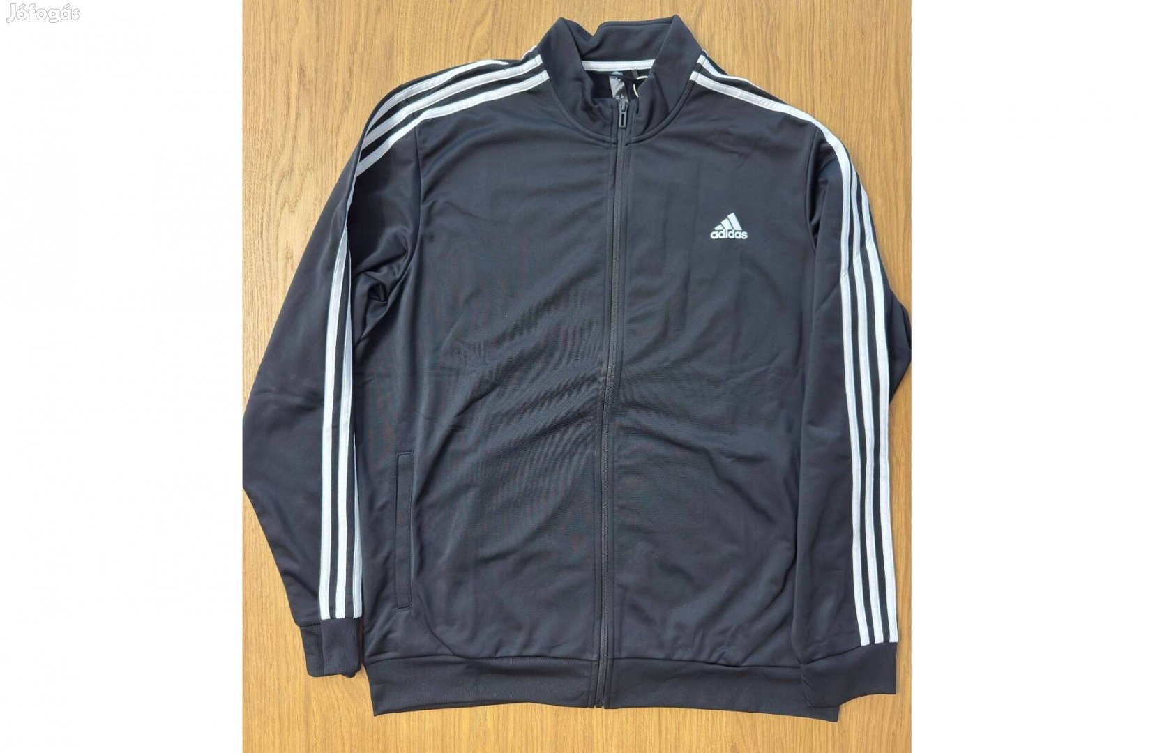 Új XL Adidas Essentials Fekete Férfi Pulóver Melegítő Felső Pulcsi Zip