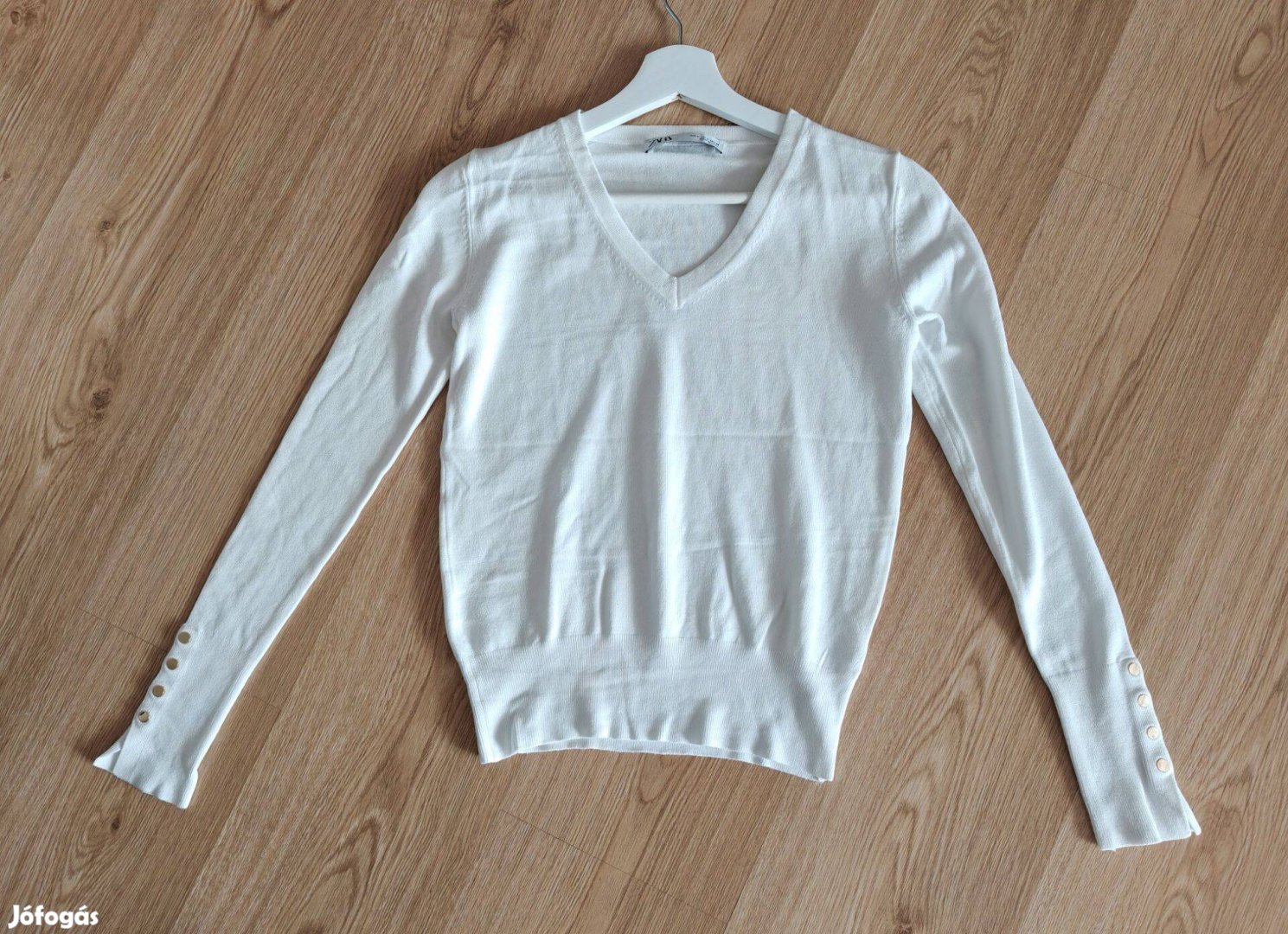 Uj Zara hófehér női finomkötött pulóver