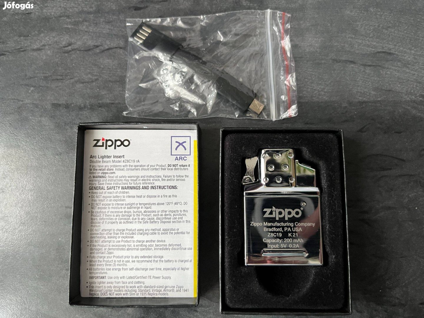 Új Zippo arc (plazma) öngyújtó betét (csak kipróbált)