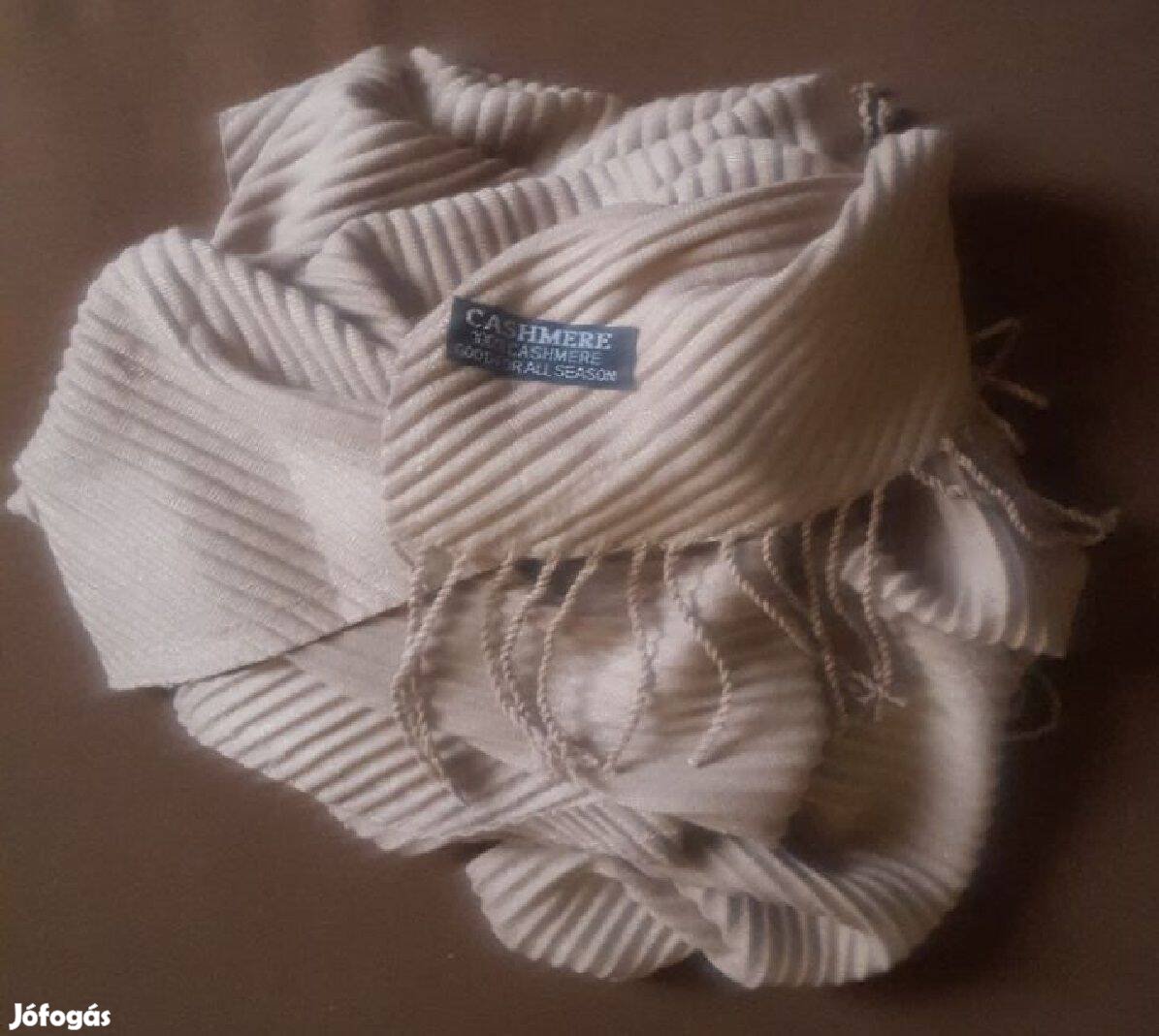 Új, 100 kasmír sál, cashmere világos barnás beige Akció