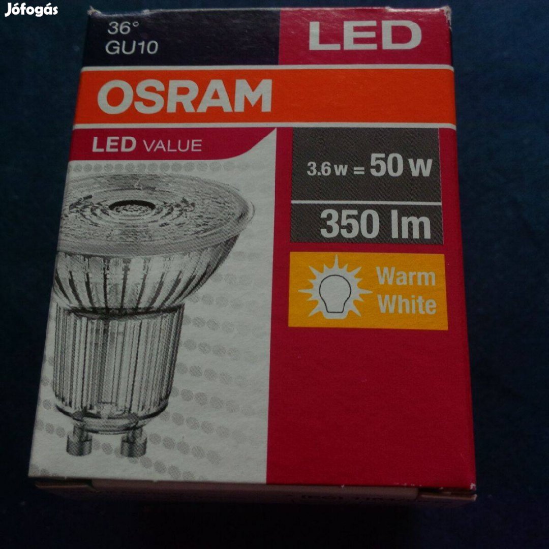 Új! 1 db Osram LED 50W GU10 izzó pl. IKEA olvasókaros lámpához