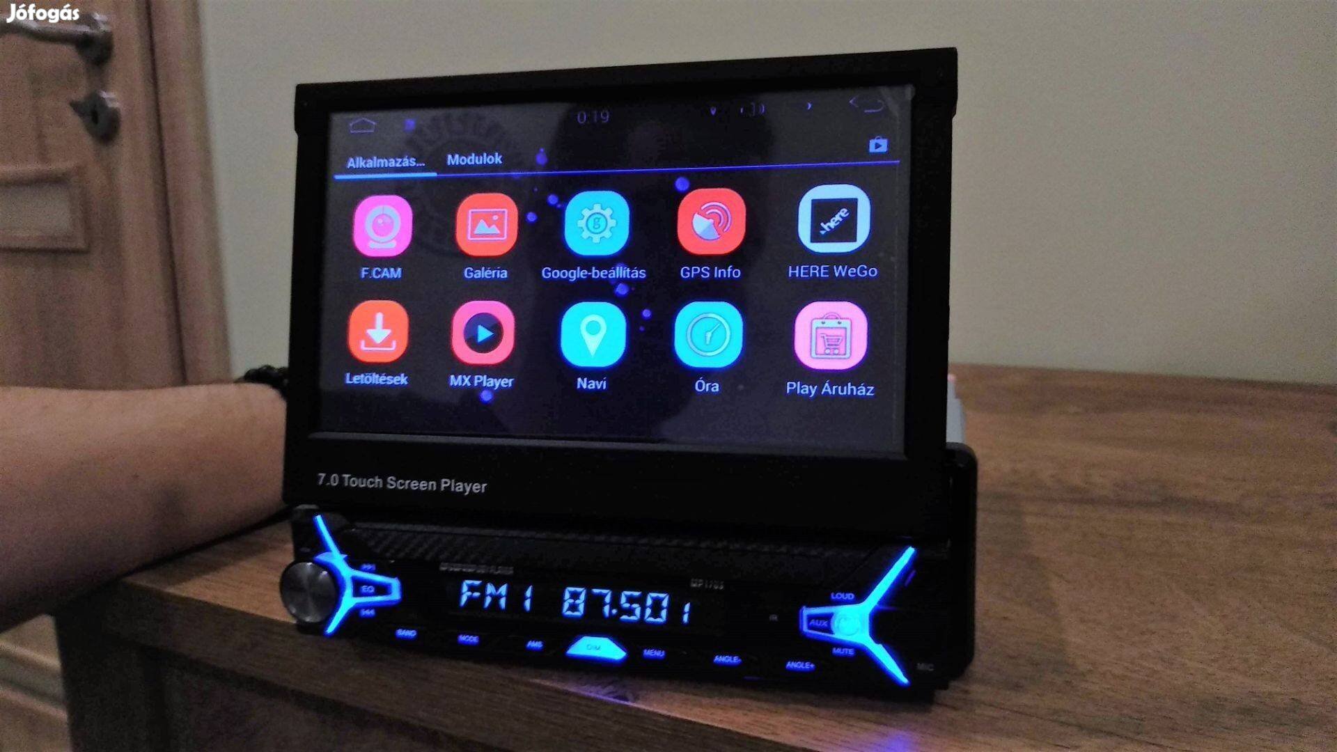 Új- 1 din 7 col autórádió Univerzális magyar android 12 GPS multimédia