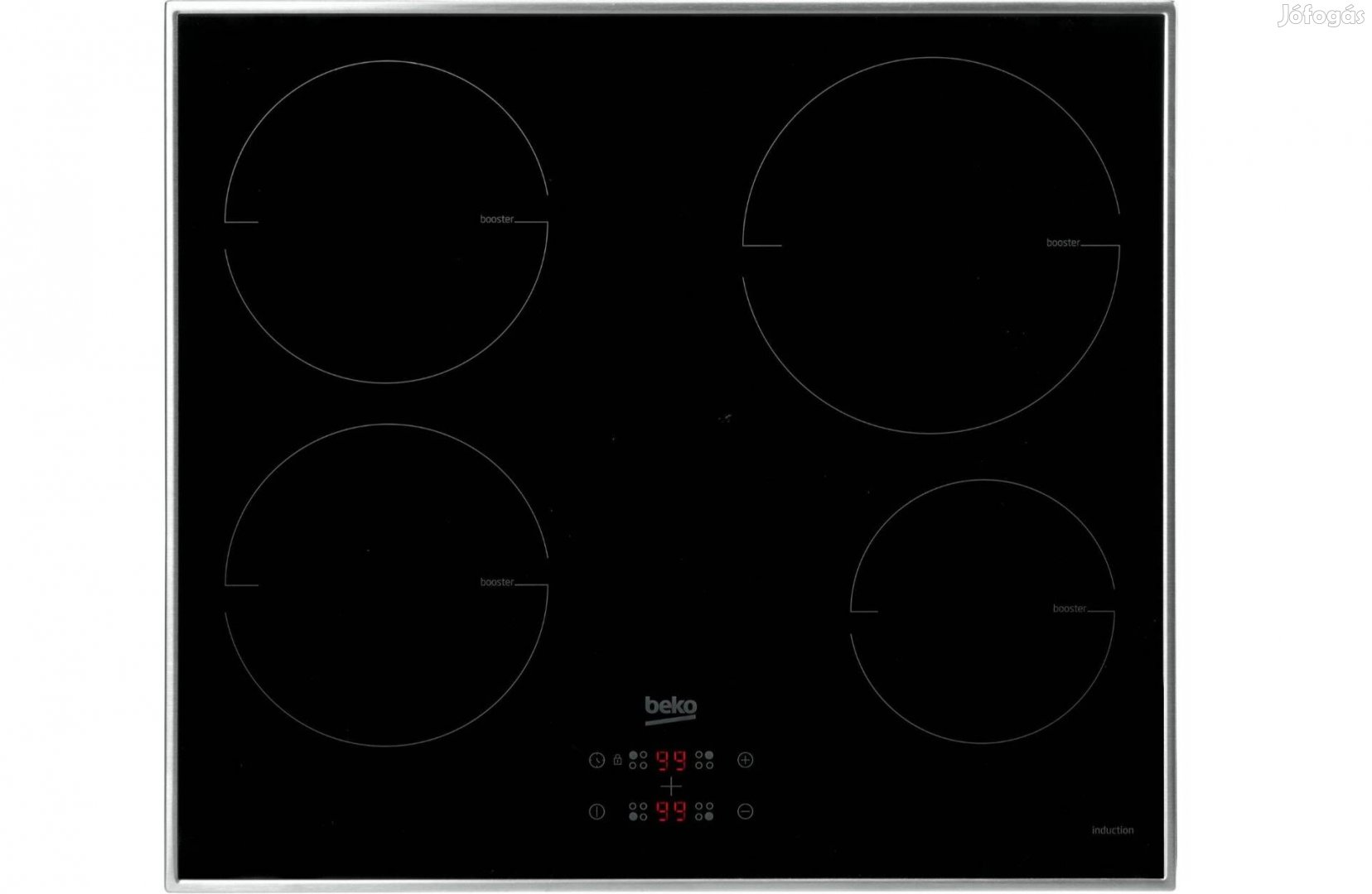 Új, 4 főzőzónás indukciós főzőlap, 60cm, inox kerettel, Beko