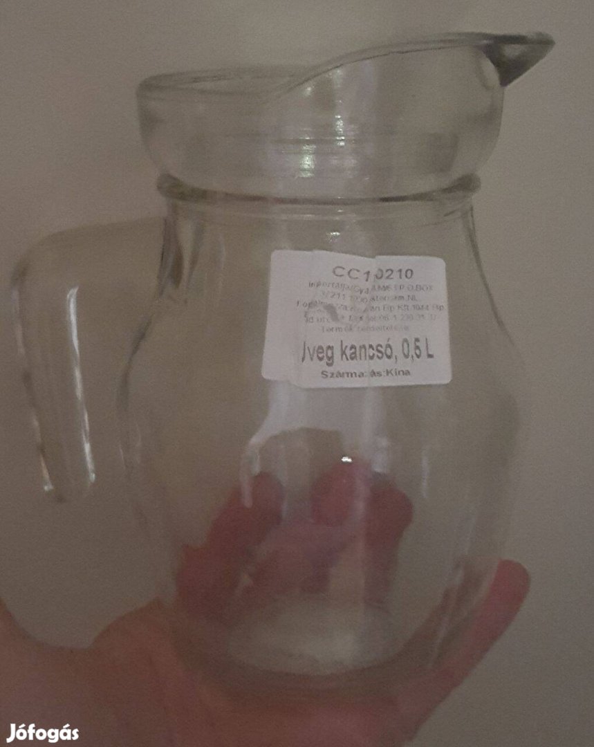Új, 500 ml - s üveg kis kancsó Akció %%