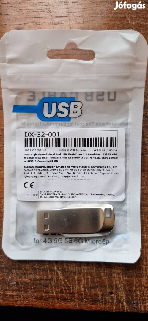 Új, 64 GB, USB 3.0 fémházas pendrive