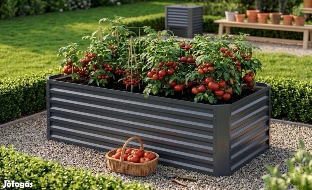 Új! Acél magas ágyás. 120 x 60 cm