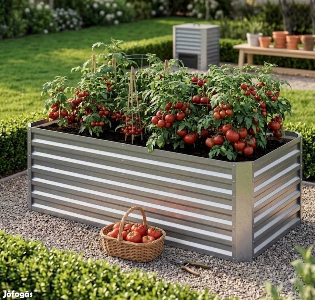 Új! Acél magas ágyás. 180 x 90 cm