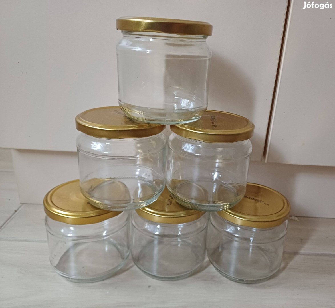 Új! Befőttesüveg 8,5x8cm, akár DIY célra, összesen 20db van belőle