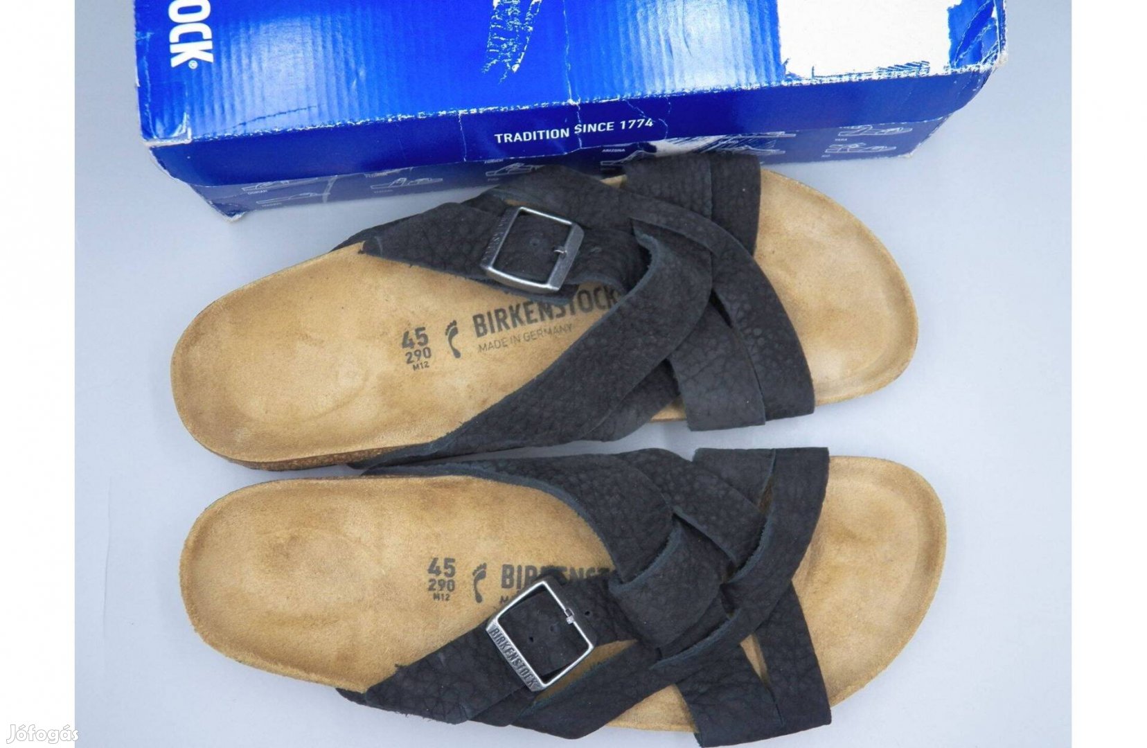 Új! Birkenstock Lugano teljes bőr papucs, 45 -ös keskenyebb