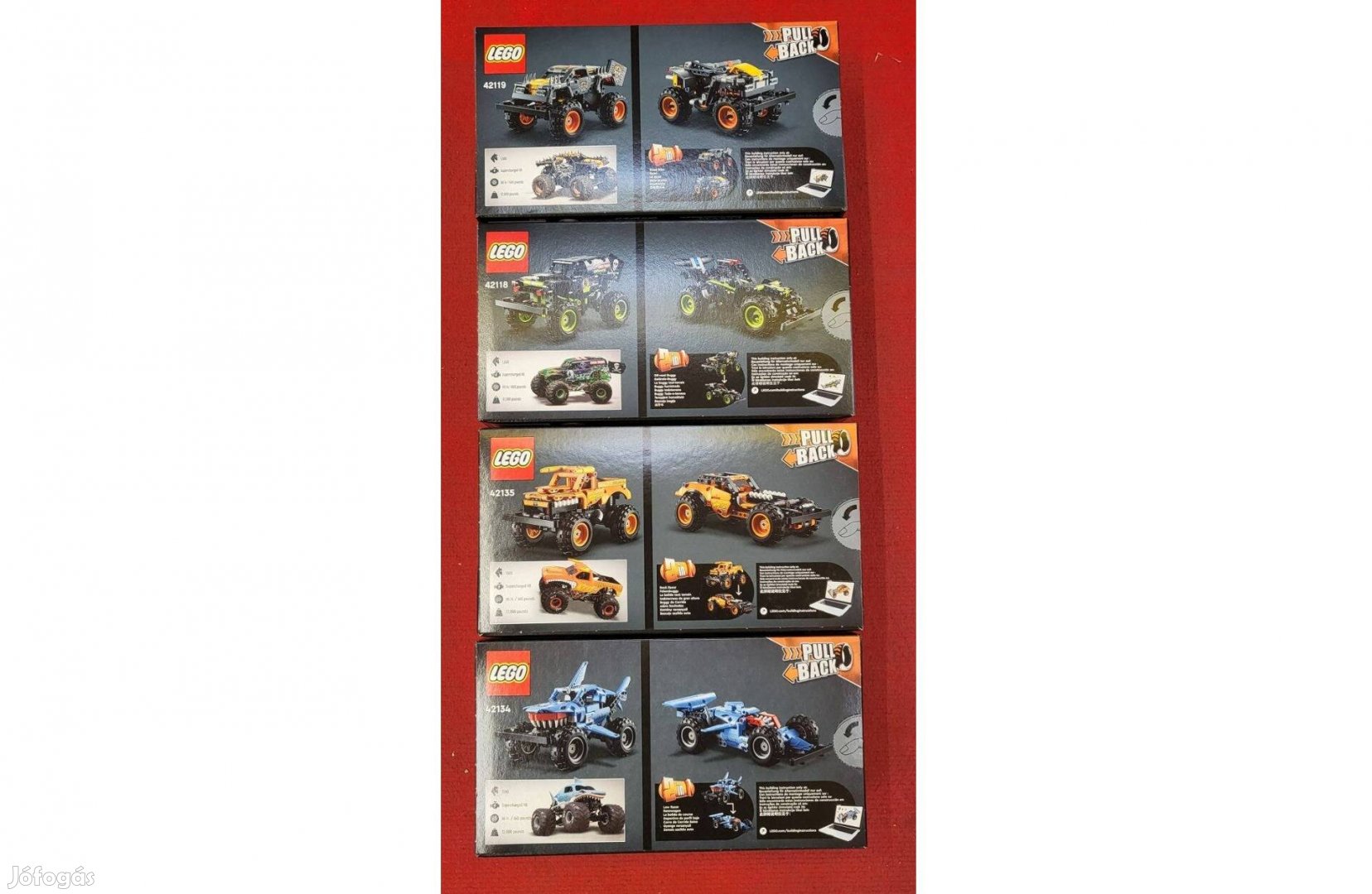 Új, Bontatlan LEGO 42118 42119 42134 42135 Monster Jam 4 db-os készlet