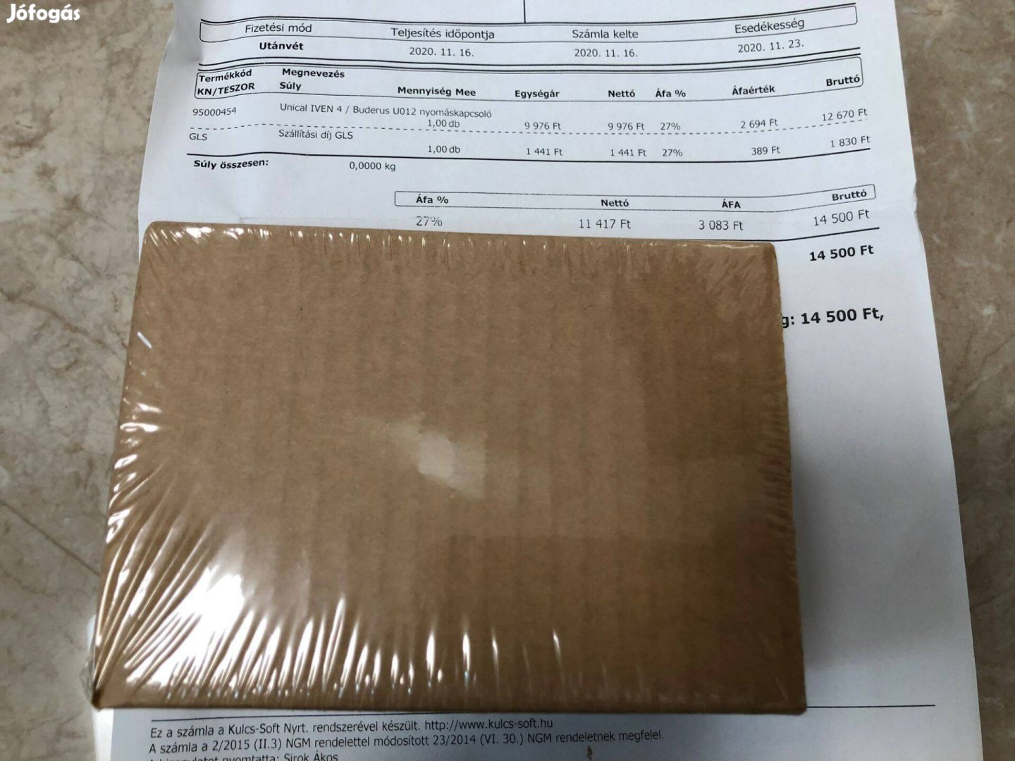 Új! Buderus U012 nyomáskapcsoló