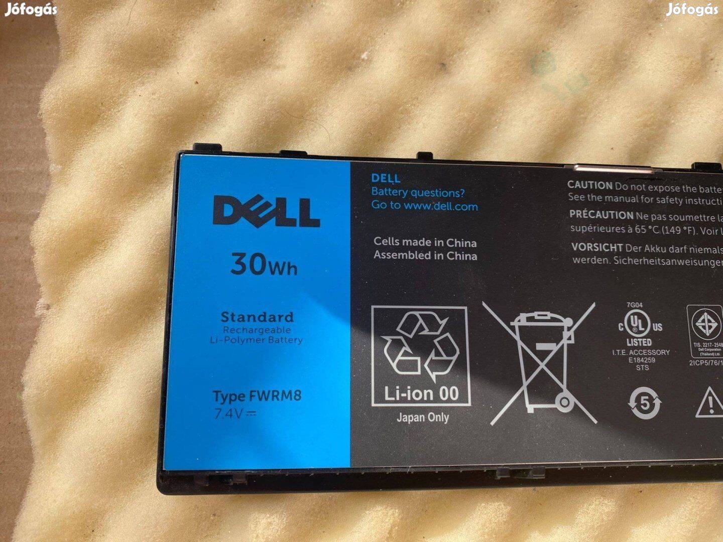 Új! Dell Latitdue 10 ST2 tablet 30whr akkumulátor Fwrm8 1XP35 01XP35