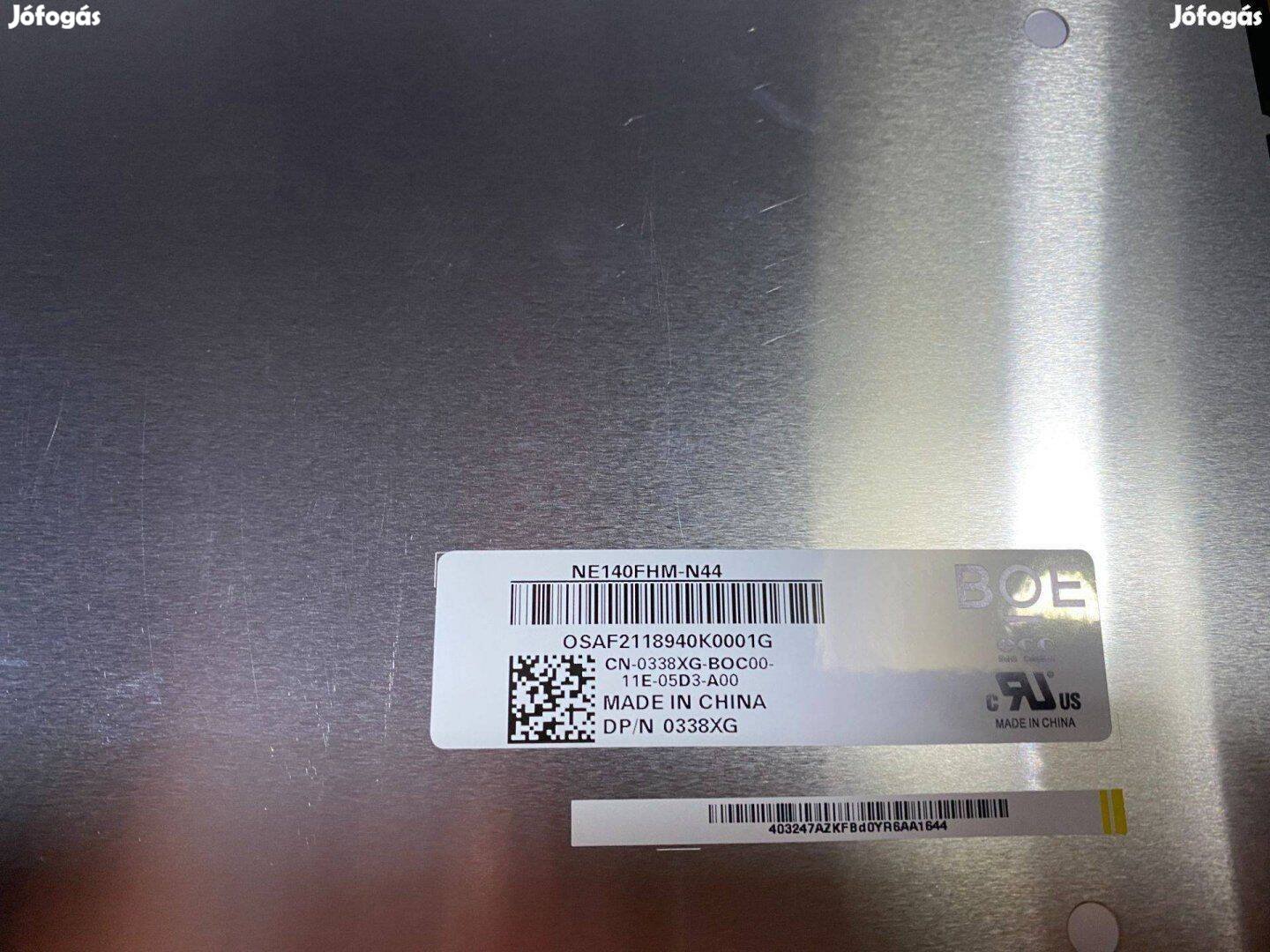 Új! Dell Latitude 5400 7400 FHD IPS LCD kijelző NE140FHM-N44 338XG
