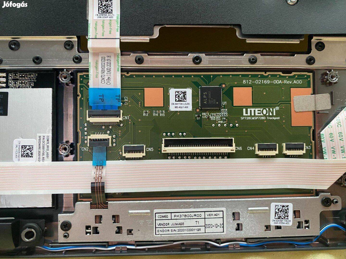 Új! Dell Latitude 5490 palmrest touchpad burkolat dc in kábel Jxr8G 0J